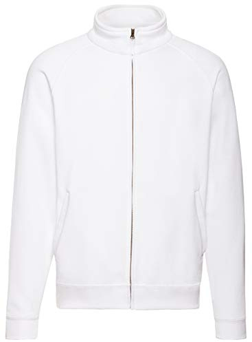 Fruit of the Loom Herren Sweat-Jacke/Sweatshirt mit Reißverschluss (2XL) (weiß)