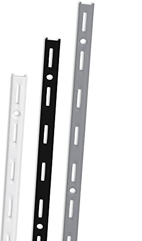 ib style - 10x Wandschiene Single | Einreihiges System mit 50 mm Raster | 5 Abmessungen | Länge 50 cm SCHWARZ | Wandleiste aus Stahl für Regalsysteme