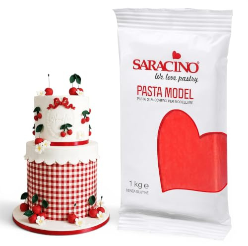 Saracino Fondant Model Rot Zum Modellieren 1 kg Glutenfrei Made In Italy