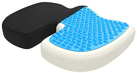 bonmedico Sitzkissen orthopädisch - Memory Foam Gel Steißbeinkissen - Ergonomisches Sitzkissen für Auto & Bürostuhl, Rollstuhlkissen - Wellness Schwarz Netz (Standard)