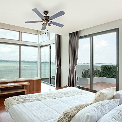 Qazqa Modern Deckenventilator - Mistral - Grau, Rund, Holz, 110cm, Ideal als Wohnzimmerlampe und Schlafzimmerlampe