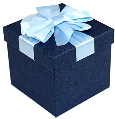 Cheerlife quadratische Kartonage mit Schleife Geschenkbox Geschenkkarton Geschenkschachteln Geschenkverpackung Geschenk Schachtel Karton Blau 16 * 16 * 16