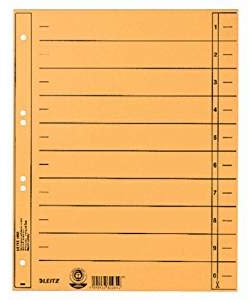 LEITZ Trennblätter, A4 Überbreite, Manilakarton 230g/qm,gelb 100 Stück