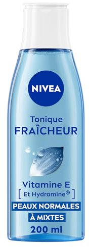NIVEA - Tonique Fraîcheur - Nettoyant Visage - Elimine Les Impuretés & Tonifie La Peau - Rafraîchit & Hydrate - Fleur De Lotus, Hydramine & Vitamine E - Vegan - Peaux Normales & Mixtes - 200 ml