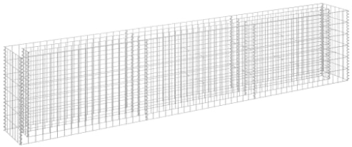 vidaXL Gabbione per Fioriera Gabbia Rete per Aiuola Accessori Arredo da Giardino Giardinaggio Orto Rialzato in Acciaio Zincato 270x30x60cm