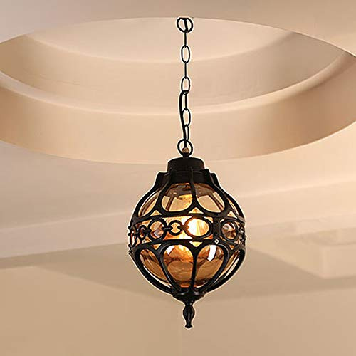 Mengjay Cadena Ajustable Exterior/Interior Colgante de Luz Retro Impermeable Techo Lámpara de araña Exterior lámparas colgantes Vintage Patio porche pasillo lámparas Lámparas