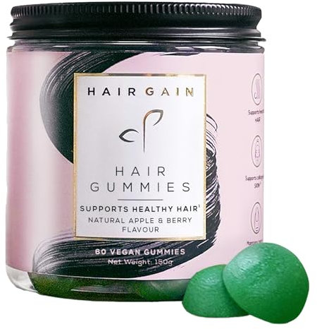 Hair Gain Hair Growth Vitamins for Women - Biotin, Collagen, Selenium & Zinc Gummies for Fuller, Thicker Hair | Vegan, Halal Formula | Promotes Healthier Hair, Reduces Shedding - 30 Days Supply