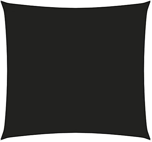 vidaXL Sunshade Sail Oxford Fabric Square - 4x4m Black UV-Protection Water-Resistant Sunscreen for Garden, Terrace, Balcony, Playground