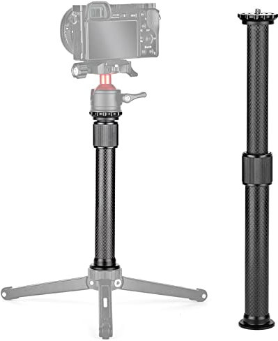 Andoer Universal 2 Sections Extendable Carbon Fiber Pole Tripod Extension Pole Max Height 32cm/12.6in with 1/4in Screw for Tripod Monopod