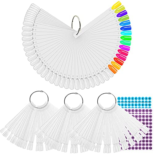 200pcs Nagel Display Nagelspitzen Nail art Tips Ring Transparent Farbe Karte Platten Nagellack Display Nail Art Tips Ring Sticks Nagelspitzen Swatches mit Nummernsticker