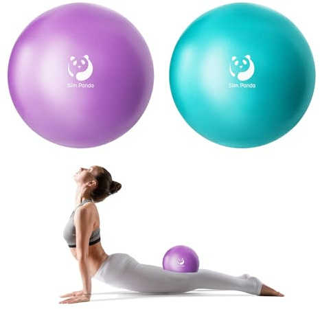 Slim Panda Palla Pilates Piccola,23-25cm Anti Scoppio Antiscivolo Palla Ginnastica con Cannuccia Gonfiabile,Soft PVC Palla daYoga per Fitness