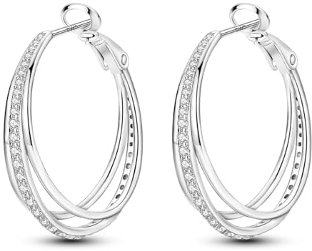 Parmuz Creolen aus 925er-Sterlingsilber für Damen Schmetterling groß, klein, Huggie, verschiedene hypoallergene, modische, trendige Ohrringe, Schmuck für Geburtstagsfeier