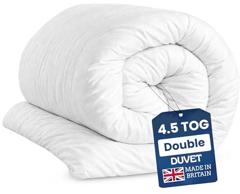 ml MassAri Limited Double Duvet 4.5 Tog | Cool Summer Duvets for Hot Nights | Made in UK Quilt | Anti-Allergy, Breathable & Hollowfibre Filling Duvet Double (200x200cm)