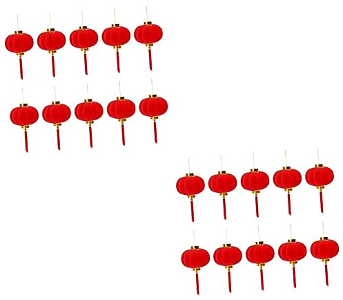 DOITOOL 60 Pz Lanterne Sospese Cinesi Lanterne Di Carta a Nido D'ape Lanterna Cinese Arredamento Ghirlanda Lanterne Rosse Sospese Lanterne Giapponesi Festa Rosso Mini Lanterna Di Carta 3d