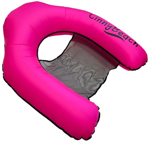 Cinnybeach Innovativo Materassino Gonfiabile in 2 Secondi Mare e Piscina, Relax per Adulti, Unisex, Poltrona Gonfiabile senza Pompa, Autogonfiabile, con Meccanismo di Chiusura a Clip (Fucsia)