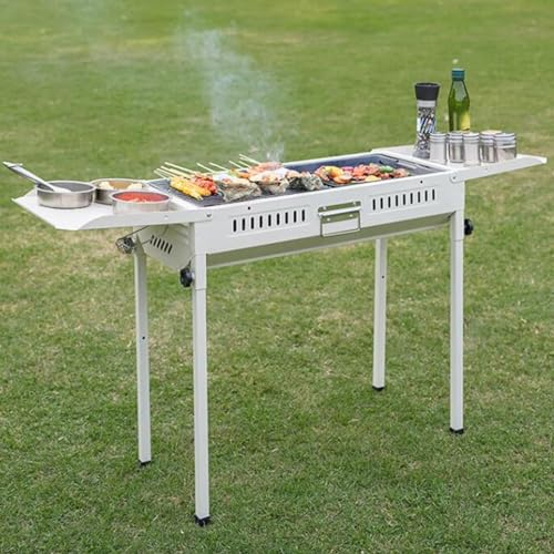 Holzkohlegrill Klein Falt Klappgrill Outdoor Tragbarer Outdoor Picknick Campinggrill Aus Metall, Picknickgrill Mit Ablage Und Griff, Für Gartenparty-Picknick