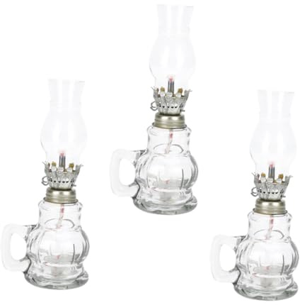 Lámpara de petróleo Retro de 3 Unidades, Elegante luz de de petróleo, luz de única, lámpara de Queroseno, decoración del hogar, lámpara de Queroseno