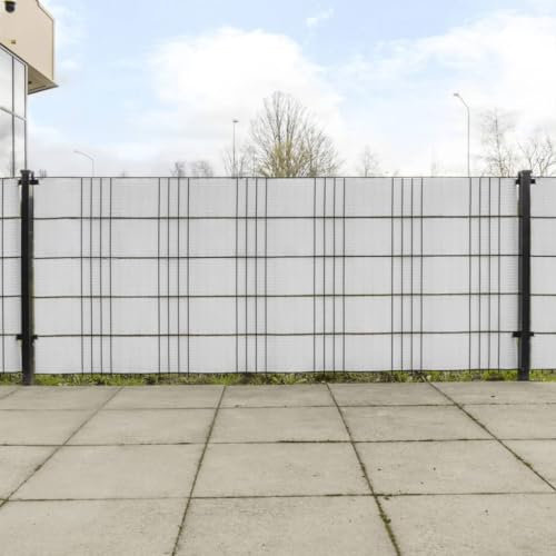 LAPOOH Balkon-Sichtschutze 10 STK. Weiß 255x19 cm Poly Rattan, Balkonsichtschutz, Windschutz Balkon, Windschutz Terrasse, Balkonverkleidung, Sichtschutz Garten - 156313