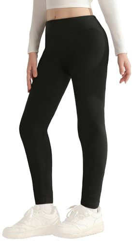 Girls Fleece Lined Leggings Warm Tights Sports Leggings Athletic Leggings Winter Thermal Leggings Thick Trousers for Kids Youth Girls Size 11-12 10-12 9-10 8-10 6-8 7-8 9-11 Years