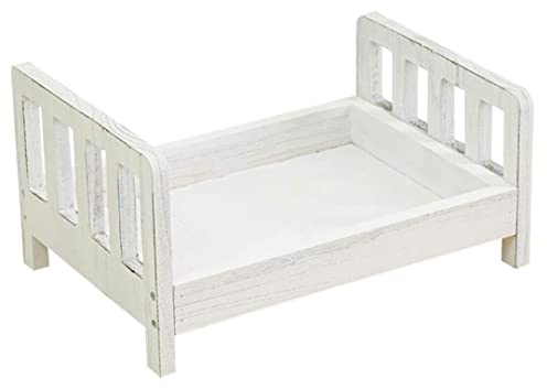 Peosaard Newborn Photography Props, Wooden Bed Background, Baby Photo Background, DIY Small Wooden Bed, Removable Bed, Studio Crib Shooting Props Accessories,