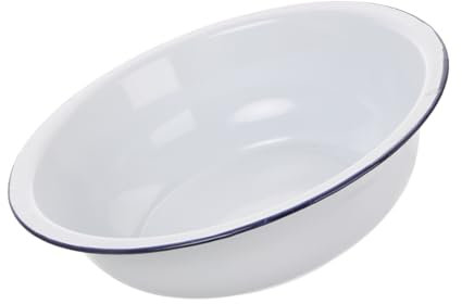 Angoily Ciotola Smaltata Grande 30 Cm in Smalto Resistente, Bacinella Smaltata Vintage Multifunzionale Per Cucina e Lavaggio, Contenitore Per Mescolare e Lavare Frutta, Uso Domestico Quotidiano