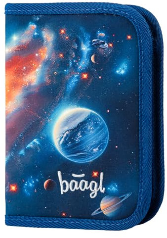 Baagl Federmäppchen für Jungen - Schüleretui, Federtasche, Federmappe für Schreibwaren - Etui, Federpenal, Schulmäppchen (Weltraum)