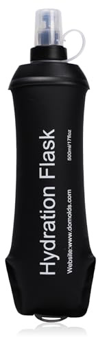 Risipu 500ml Soft Flask Faltbare Laufen Wasserflasche TPU Handheld Faltbare Trinkflasche für Rucksack Wandern Radfahren Klettern (Schwarz)