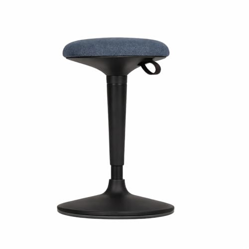 YOS S1| Ergonomischer Bürohocker mit Balance Effekt – Höhenverstellbarer Stehhocker für dynamisches Sitzen| Bürohocker mit flexiblem Standfuß | Schreibtisch Hocker (Dunkelblau)