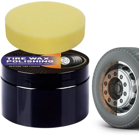 Cera Per Pneumatici - Cera Lucidante Auto 100g - Protettivo Con Spugna UV Protezione Prolungata Ripristinatore Pulitore Per Auto Moto Esterno Interno Barca