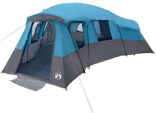 vidaXL Familienzelt Blau 762 x 655 x 218 cm Polyester, Abenteuerliches Familien-Camping: Langlebiges, wasserdichtes Design für eine tolle Natur-Erfahrung