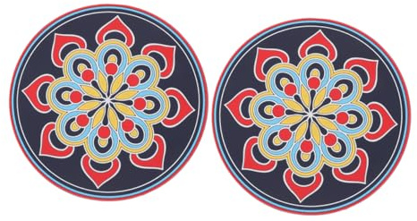TOYANDONA 2 Stück Klangschalenkissen Rutschfeste Bestickte Unterlagen Für Meditation Yoga Und Klangschalen Im Mandala Design Großer Durchmesser