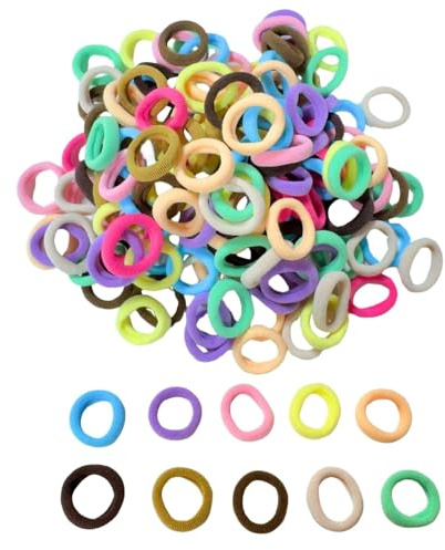 400 PCS Baby Hair Bands, 2CM Mini Candy Color Hair Bands, Babys Hairs Bobbles for Girls, Kids Seamless Elastic Hairs Ties, Colorful Baby Hair for Girls Kids