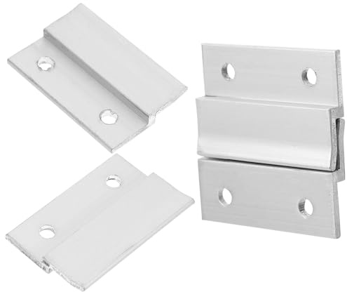 Kisangel Ensemble De 2 Lot de Crochets Z Aluminium pour Fixation Murale Système Emboîtable Français Support Robuste pour Cadres Photo Miroirs Étagères Tableaux Blancs Capacité Lourde