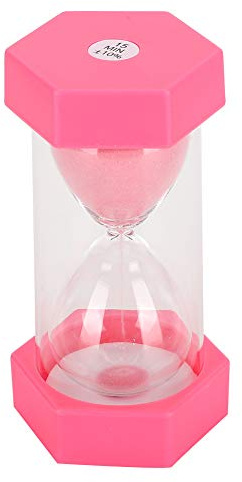 Haofy Decorazioni per la Casa Orologio con Sabbia a Forma di Clessidra Rosa, Timer a Sabbia Esagonale da 15 Minuti per i Tempi della Stanza e della Cucina