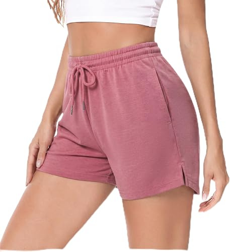 Aseniza Women's Running Shorts Sweat Gym Jogging Workout with Pockets | High Waist Athletic Ladies Sport Jersey Casual Activewear Fitness S-XXL