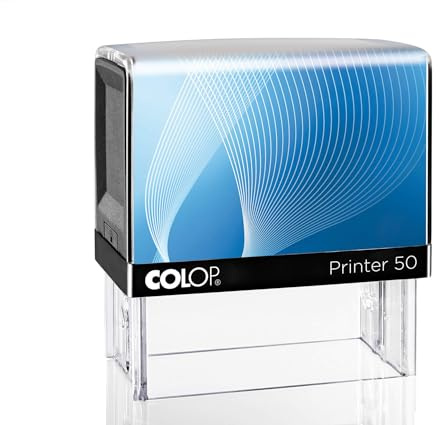 COLOP Printer 50 Textstempel individuell (69x30 mm) | 7 Zeilen | Selbstfärbend | Adressstempel & Firmenstempel | Abdruckfarbe wählbar