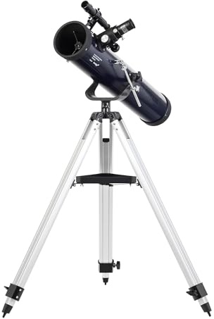 Levenhuk New Skyline Base 76/700 AZ1 Teleskop für Erwachsene und Anfänger | Newton-Reflektor, Altazimut-Montierung, Verstellbares Stativ, 10/25mm Okulare, 2x Barlow, Sonnensystem, Messier-Katalog