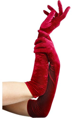 Handschuhe samt samtig rot Langarm Kostüm