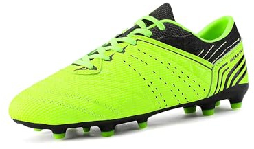 DREAM PAIRS Men's Cleats Football Boots Soccer Shoes Low Top Training Football Shoes for Professional Sport, Outdoor Sneaker,Size 9.5,Neon/Green/Black,160859-M