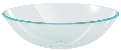 vidaXL Waschbecken Hartglas 42cm Transparent Aufsatzwaschbecken Waschschale