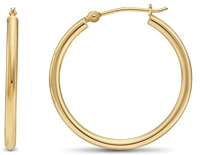 14 Karat 585 Gold Hochglanz Creolen Ohrringe Gelbgold - Breite 2 mm - Große Wählbar