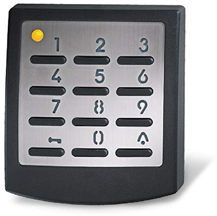 Novoferm Funktaster (UV-Beständig; Testfeld beleuchtet; Edelstahl; 433 Mhz; Schwarz; Knopfbatterien enth.) TM14871040150, 75 x 85 x 20 mm