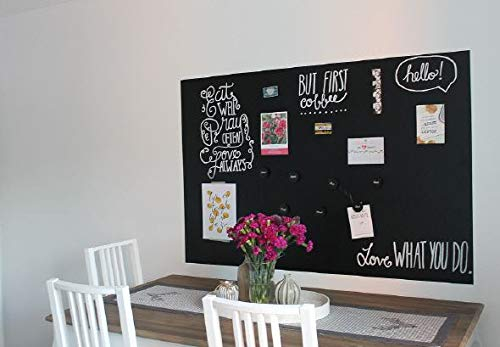 Magnet-Tafel-Folie Farbe: schwarz | 40 Größen | Preis-Leistung Top beschreibbar, abwischbar, magnetisch | Kreide Tafel Magnet Folie (100x50cm)