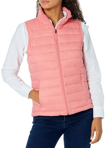 Amazon Essentials Chaleco Acolchado, Ligero y Resistente al Agua para Mujer, Color Rosa, Talla XL