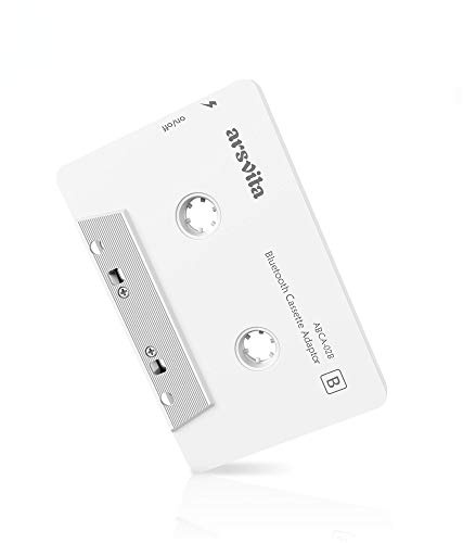 Arsvita Car Audio Bluetooth Cassette Adapter, Tape Player Bluetooth 5.0 Cassette Aux Adapter, White