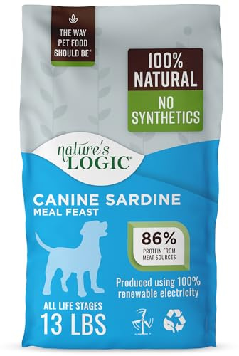 Nature's Logic Hundetrockenfutter – 100% natürlich – ohne Synthetik – für alle Altersgruppen, Größen, Rassen – frei von üblichen Allergenen, reich an Proteinen – Sardinenmehl-Fest 5,9 kg