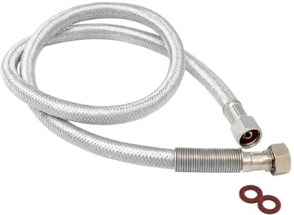 UZMAN Gastro Brauseschlauch 100cm mit Spezial-Knickschutz - 1/2 Standard Anschlüsse inkl. Dichtungen Ersatzschlauch Handbrause Duschschlauch für Küche und Gastronomie