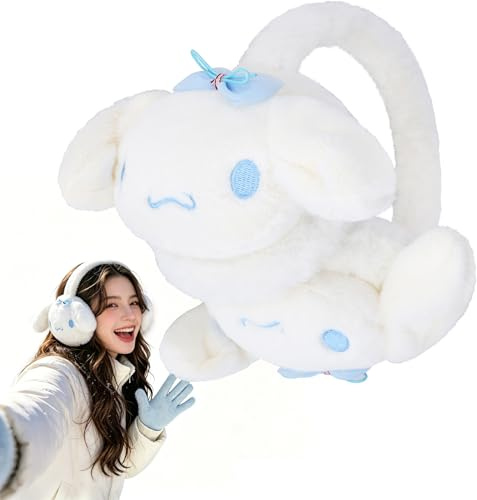 Roffatide Anime Ear Muffs Warm Faux Furry Winter Outdoor Earmuffs Foldable Ear Warmer for Women Girls