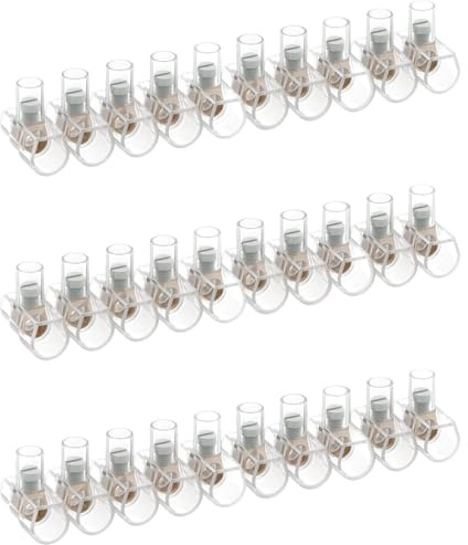 100 Morsetti unipolari a cappuccio da 2,5mm² in stecche da 10 poli (Confezione da 3)