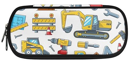Belidome Großes Federmäppchen mit Reißverschluss, für Schule, Büro, Stifteetui, Aufbewahrungstasche, Cartoon Traktor, Einheitsgröße, Schulranzen-Set